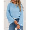 imageCicy Bell Womens Oversized Crew Neck Sweater Fall Long Sleeve Knit Tops Trendy Casual Loose Fit Pullover SweatersBlue