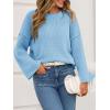 imageCicy Bell Womens Oversized Crew Neck Sweater Fall Long Sleeve Knit Tops Trendy Casual Loose Fit Pullover SweatersBlue