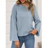 imageCicy Bell Womens Oversized Crew Neck Sweater Fall Long Sleeve Knit Tops Trendy Casual Loose Fit Pullover SweatersGrey