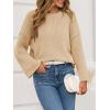 imageCicy Bell Womens Oversized Crew Neck Sweater Fall Long Sleeve Knit Tops Trendy Casual Loose Fit Pullover SweatersKhaki