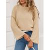 imageCicy Bell Womens Oversized Crew Neck Sweater Fall Long Sleeve Knit Tops Trendy Casual Loose Fit Pullover SweatersKhaki
