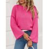 imageCicy Bell Womens Oversized Crew Neck Sweater Fall Long Sleeve Knit Tops Trendy Casual Loose Fit Pullover SweatersRose Red