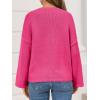 imageCicy Bell Womens Oversized Crew Neck Sweater Fall Long Sleeve Knit Tops Trendy Casual Loose Fit Pullover SweatersRose Red