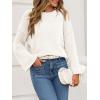 imageCicy Bell Womens Oversized Crew Neck Sweater Fall Long Sleeve Knit Tops Trendy Casual Loose Fit Pullover SweatersWhite