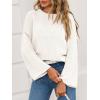 imageCicy Bell Womens Oversized Crew Neck Sweater Fall Long Sleeve Knit Tops Trendy Casual Loose Fit Pullover SweatersWhite