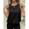 imageCicy Bell Womens Silk Satin Cropped Tank Tops Bubble Hem Summer Trendy Sleeveless Shirts Crew Neck Loose Fit BlousesBlack