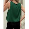 imageCicy Bell Womens Silk Satin Cropped Tank Tops Bubble Hem Summer Trendy Sleeveless Shirts Crew Neck Loose Fit BlousesDark Green