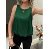 imageCicy Bell Womens Silk Satin Cropped Tank Tops Bubble Hem Summer Trendy Sleeveless Shirts Crew Neck Loose Fit BlousesDark Green