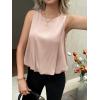 imageCicy Bell Womens Silk Satin Cropped Tank Tops Bubble Hem Summer Trendy Sleeveless Shirts Crew Neck Loose Fit BlousesKhaki