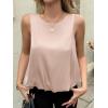 imageCicy Bell Womens Silk Satin Cropped Tank Tops Bubble Hem Summer Trendy Sleeveless Shirts Crew Neck Loose Fit BlousesKhaki