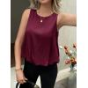 imageCicy Bell Womens Silk Satin Cropped Tank Tops Bubble Hem Summer Trendy Sleeveless Shirts Crew Neck Loose Fit BlousesWine Red