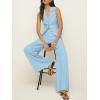 imageCicy Bell Womens Vest Sets Summer 2 Piece Outfits Button Crop Blazer Vest and Wide Leg Pant SuitsLight Blue
