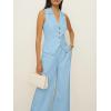 imageCicy Bell Womens Vest Sets Summer 2 Piece Outfits Button Crop Blazer Vest and Wide Leg Pant SuitsLight Blue