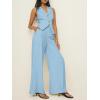imageCicy Bell Womens Vest Sets Summer 2 Piece Outfits Button Crop Blazer Vest and Wide Leg Pant SuitsLight Blue