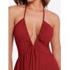 imageCicy Bell Womens Sexy Halter Jumpsuits Casual Deep V Nevk Beach Jogger Long Pants RompersBurgundy