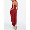 imageCicy Bell Womens Sexy Halter Jumpsuits Casual Deep V Nevk Beach Jogger Long Pants RompersBurgundy