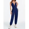 imageCicy Bell Womens Sexy Halter Jumpsuits Casual Deep V Nevk Beach Jogger Long Pants RompersNavy1