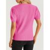 imageCicy Bell Womens Puff Short Sleeve Sweater Tops Cable Knit Crew Neck 2026 Spring Shirts Lightweight Dressy Casual SweatersRose Red