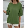 imageCicy Bell Womens Short Sleeve Sweaters Oversized Crew Neck Knit Pullover Tops Summer Loose Fit SweaterArmy Green
