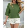 imageCicy Bell Womens Short Sleeve Sweaters Oversized Crew Neck Knit Pullover Tops Summer Loose Fit SweaterArmy Green