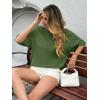 imageCicy Bell Womens Short Sleeve Sweaters Oversized Crew Neck Knit Pullover Tops Summer Loose Fit SweaterArmy Green