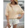imageCicy Bell Womens Short Sleeve Sweaters Oversized Crew Neck Knit Pullover Tops Summer Loose Fit SweaterBeige