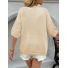 imageCicy Bell Womens Short Sleeve Sweaters Oversized Crew Neck Knit Pullover Tops Summer Loose Fit SweaterBeige
