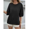 imageCicy Bell Womens Short Sleeve Sweaters Oversized Crew Neck Knit Pullover Tops Summer Loose Fit SweaterBlack