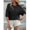 imageCicy Bell Womens Short Sleeve Sweaters Oversized Crew Neck Knit Pullover Tops Summer Loose Fit SweaterBlack
