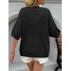 imageCicy Bell Womens Short Sleeve Sweaters Oversized Crew Neck Knit Pullover Tops Summer Loose Fit SweaterBlack