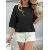 imageCicy Bell Womens Short Sleeve Sweaters Oversized Crew Neck Knit Pullover Tops Summer Loose Fit SweaterBlack