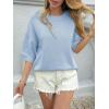 imageCicy Bell Womens Short Sleeve Sweaters Oversized Crew Neck Knit Pullover Tops Summer Loose Fit SweaterBlue