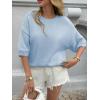 imageCicy Bell Womens Short Sleeve Sweaters Oversized Crew Neck Knit Pullover Tops Summer Loose Fit SweaterBlue