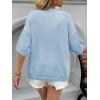 imageCicy Bell Womens Short Sleeve Sweaters Oversized Crew Neck Knit Pullover Tops Summer Loose Fit SweaterBlue