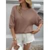 imageCicy Bell Womens Short Sleeve Sweaters Oversized Crew Neck Knit Pullover Tops Summer Loose Fit SweaterBrown
