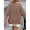 imageCicy Bell Womens Short Sleeve Sweaters Oversized Crew Neck Knit Pullover Tops Summer Loose Fit SweaterBrown