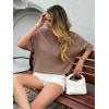 imageCicy Bell Womens Short Sleeve Sweaters Oversized Crew Neck Knit Pullover Tops Summer Loose Fit SweaterBrown