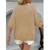 imageCicy Bell Womens Short Sleeve Sweaters Oversized Crew Neck Knit Pullover Tops Summer Loose Fit SweaterKhaki