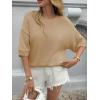 imageCicy Bell Womens Short Sleeve Sweaters Oversized Crew Neck Knit Pullover Tops Summer Loose Fit SweaterKhaki