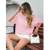 imageCicy Bell Womens Short Sleeve Sweaters Oversized Crew Neck Knit Pullover Tops Summer Loose Fit SweaterPink