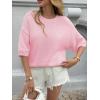 imageCicy Bell Womens Short Sleeve Sweaters Oversized Crew Neck Knit Pullover Tops Summer Loose Fit SweaterPink