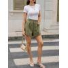 imageCicy Bell Womens Summer Elastic High Waisted Shorts Pleated Wide Leg Trendy Casual A Line Comfy Short PantsArmy Green