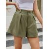 imageCicy Bell Womens Summer Elastic High Waisted Shorts Pleated Wide Leg Trendy Casual A Line Comfy Short PantsArmy Green