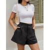 imageCicy Bell Womens Summer Elastic High Waisted Shorts Pleated Wide Leg Trendy Casual A Line Comfy Short PantsBlack