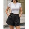 imageCicy Bell Womens Summer Elastic High Waisted Shorts Pleated Wide Leg Trendy Casual A Line Comfy Short PantsBlack