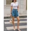 imageCicy Bell Womens Summer Elastic High Waisted Shorts Pleated Wide Leg Trendy Casual A Line Comfy Short PantsBlue Gray