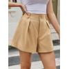 imageCicy Bell Womens Summer Elastic High Waisted Shorts Pleated Wide Leg Trendy Casual A Line Comfy Short PantsKhaki