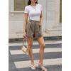 imageCicy Bell Womens Summer Elastic High Waisted Shorts Pleated Wide Leg Trendy Casual A Line Comfy Short PantsMocha Brown