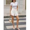 imageCicy Bell Womens Summer Elastic High Waisted Shorts Pleated Wide Leg Trendy Casual A Line Comfy Short PantsWhite