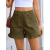 imageCicy Bell Womens Summer Ruffle Shorts High Waisted Straight Leg Cotton Short Pants Casual Dressy Comfy Pull On Shorts BottomArmy Green